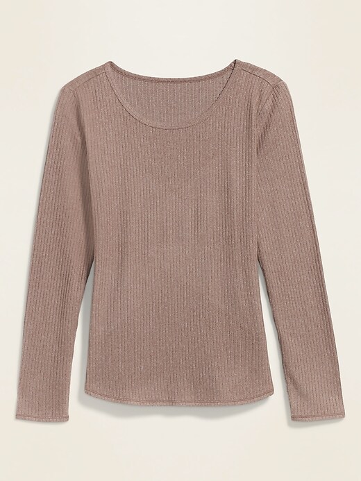 View large product image 2 of 2. Plush Rib-Knit Long-Sleeve Tee for Women