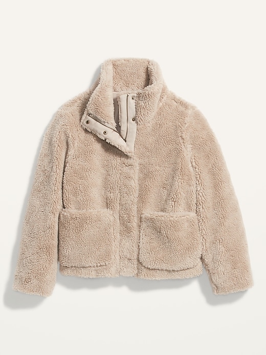 View large product image 2 of 2. Relaxed Cozy Sherpa Faux-Fur Jacket for Women