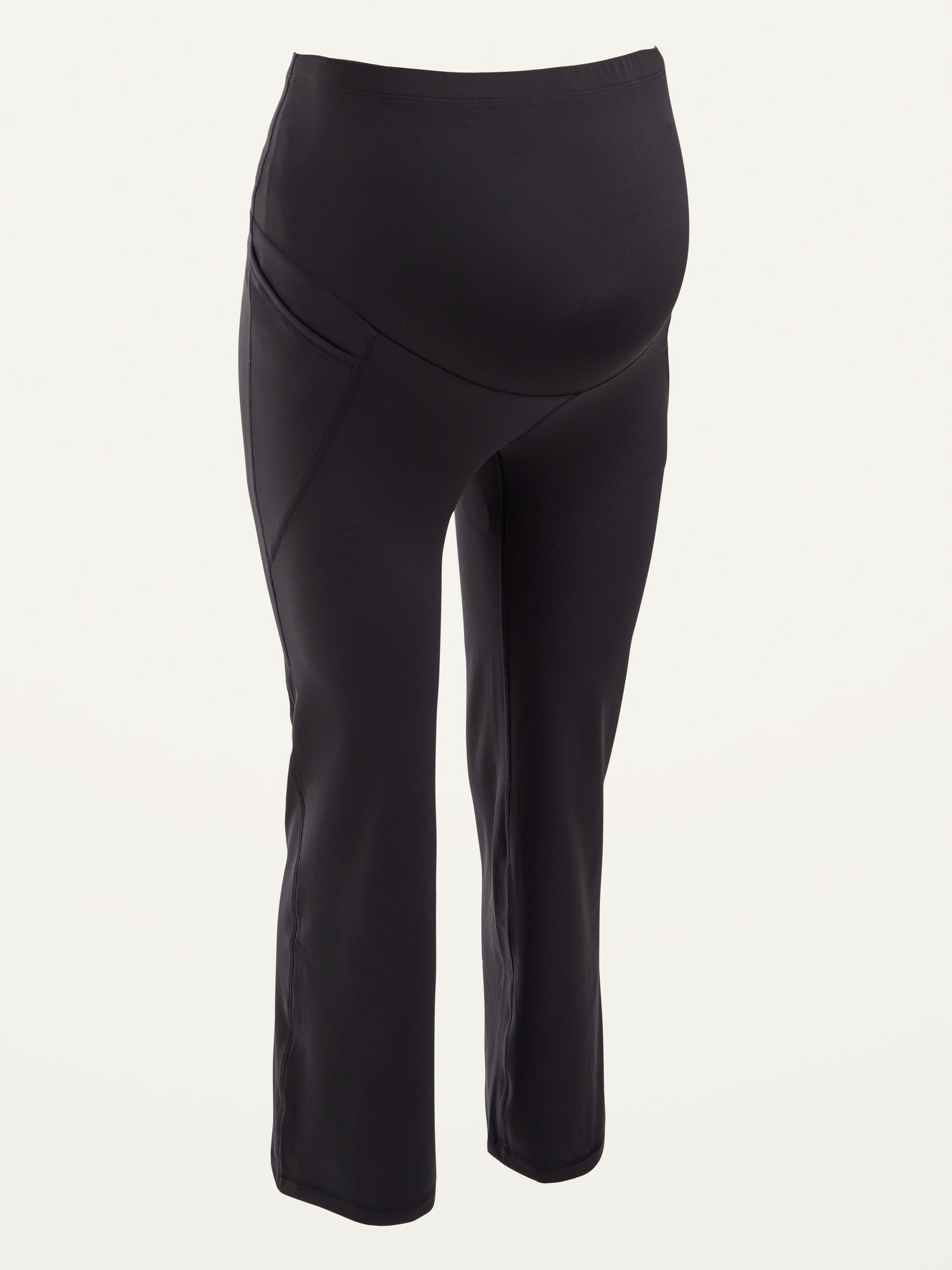 Old Navy Women's Maternity Full Panel Powersoft Flare Crop Leggings Black Jack Regular Size XS