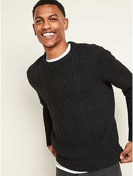 Navy cable 2024 knit jumper mens