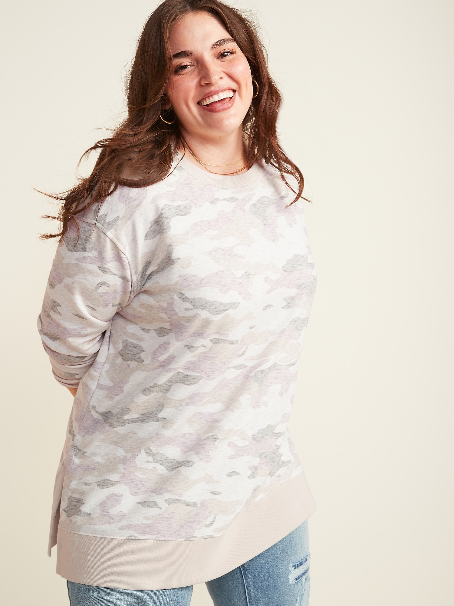 Plus size sales sweatshirt tunic