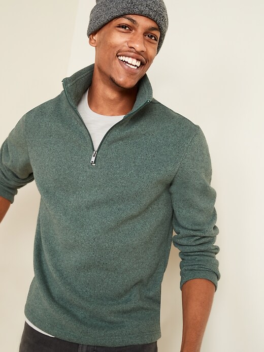 Download Sweater-Fleece Mock-Neck 1/4-Zip Sweatshirt for Men | Old Navy