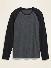 View large product image 3 of 3. Soft-Washed Color-Blocked Raglan Baseball Tee