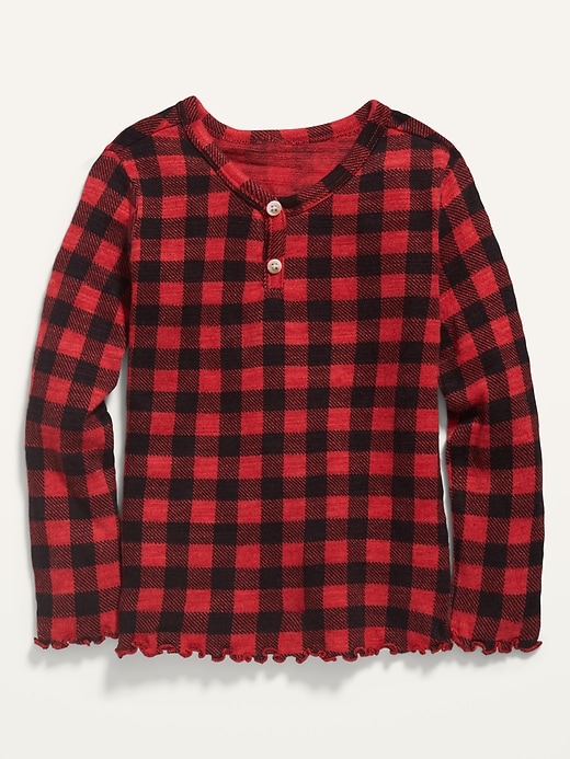 View large product image 1 of 3. Printed Long-Sleeve Henley for Toddler Girls