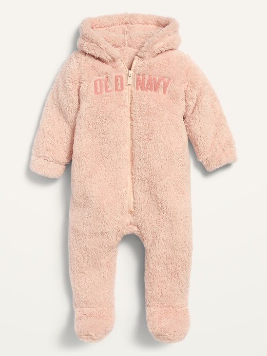 View large product image 1 of 1. Unisex Logo-Graphic Sherpa Footed One-Piece for Baby