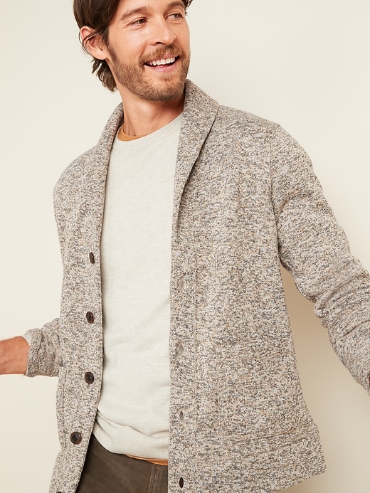 View large product image 1 of 3. Sweater-Fleece Shawl-Collar Cardigan