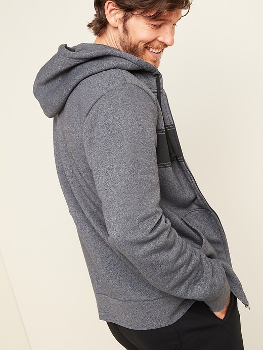 View large product image 2 of 3. Chest-Stripe Zip Hoodie