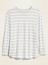View large product image 3 of 3. Luxe Striped Plus-Size Long-Sleeve Tee