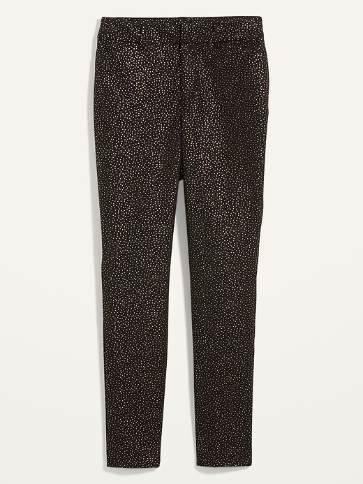 Image number 4 showing, High-Waisted Pixie Foil-Dot Ankle Pants for Women