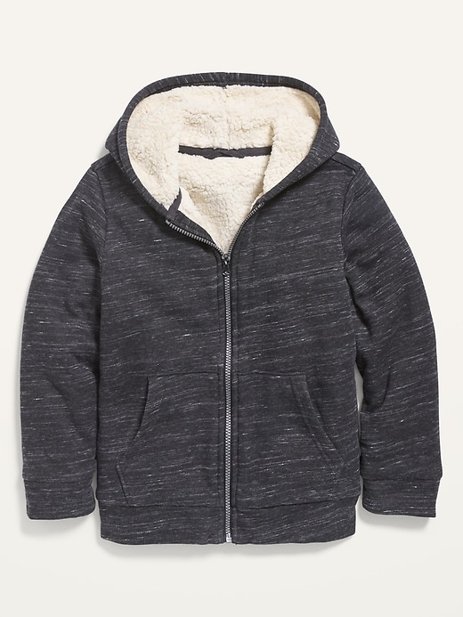 View large product image 1 of 1. Cozy Sherpa-Lined Zip Hoodie For Boys