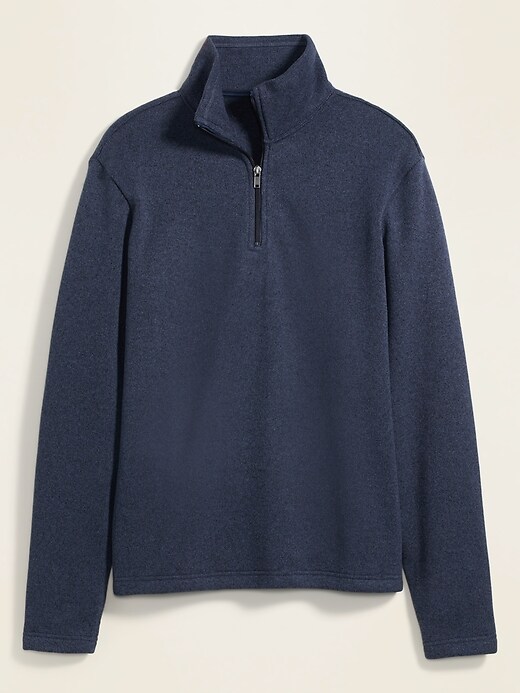 View large product image 2 of 2. Sweater-Fleece Mock-Neck Quarter Zip Sweatshirt