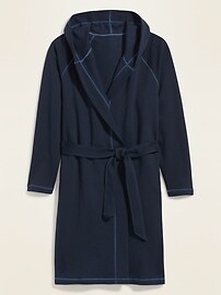 View large product image 3 of 3. Hooded Fleece Tie-Belt Robe