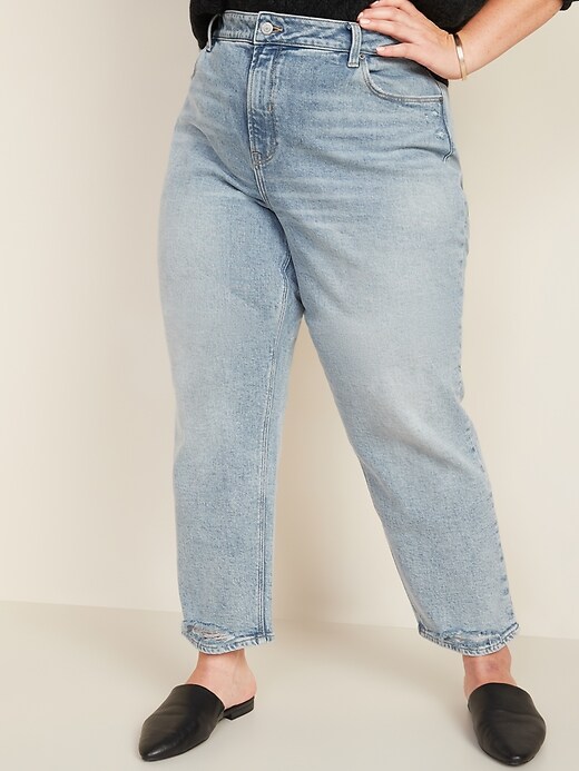 Image number 1 showing, Extra High-Waisted Secret-Slim Pockets Sky-Hi Straight Plus-Size Jeans