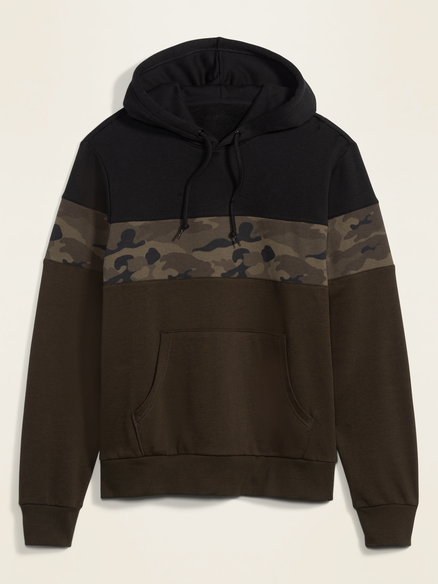 camo color block hoodie