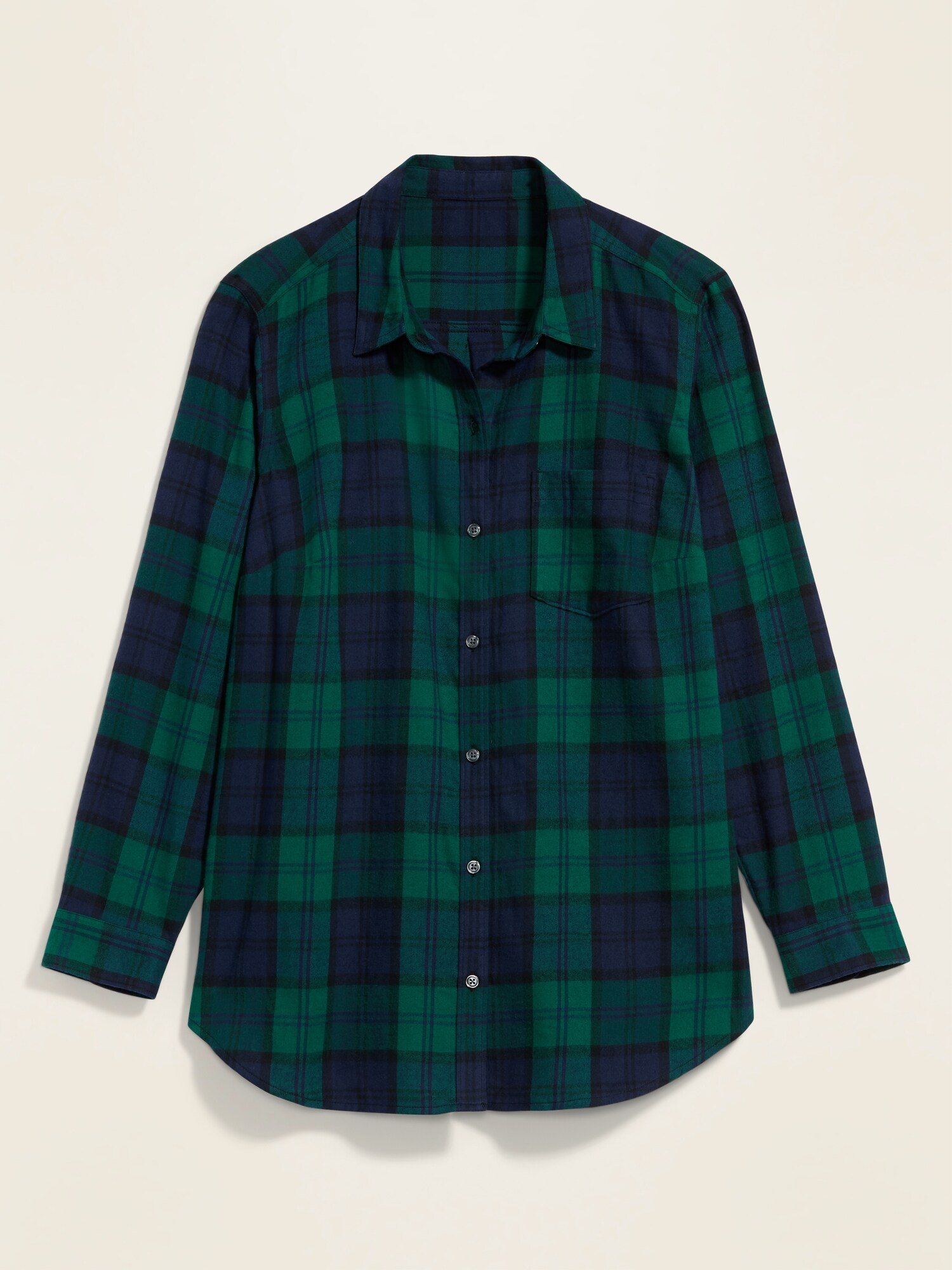 Green & Black Plaid Flannel Shirt