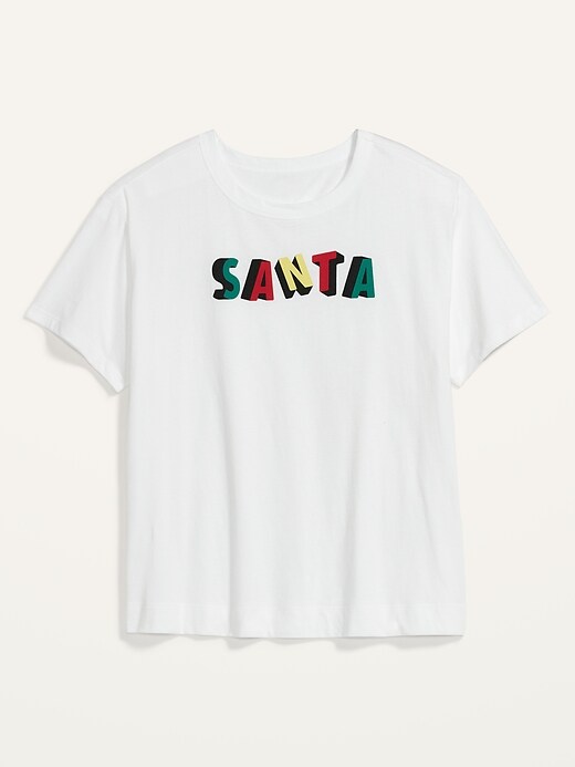 Voir une image plus grande du produit 1 de 1. T-shirt ample et décontracté à imprimé de Noël, taille forte