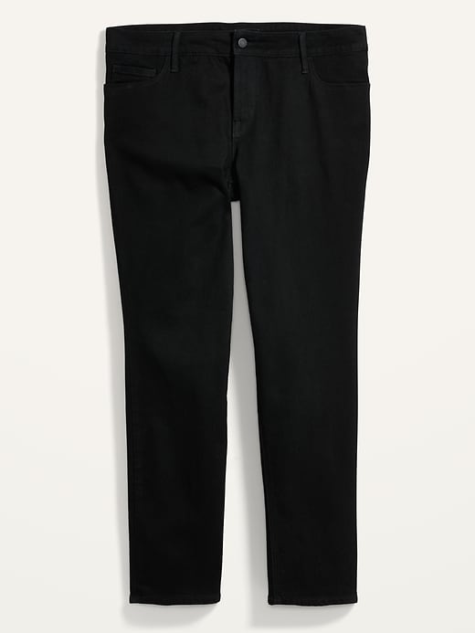 Image number 4 showing, Mid-Rise Power Slim Straight Plus-Size Black Jeans