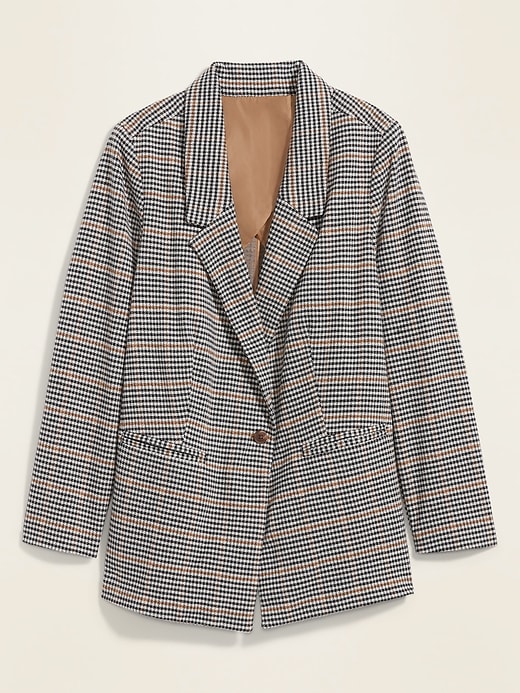 View large product image 2 of 2. Patterned Jacquard Plus-Size Blazer