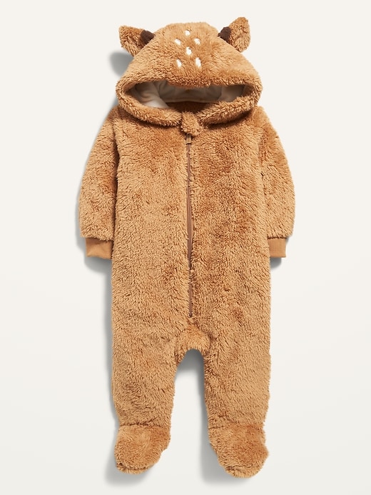 View large product image 1 of 2. Unisex Deer-Critter Sherpa One-Piece for Baby