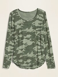 View large product image 3 of 3. Patterned Plush-Knit Long-Sleeve Tee for Women