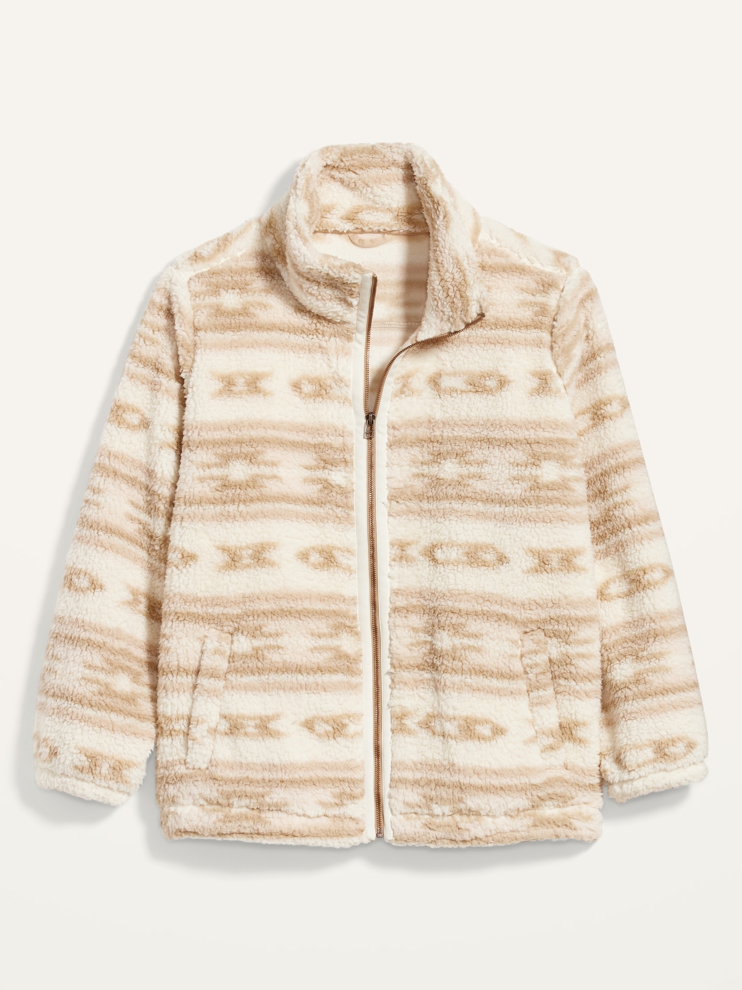 plus size sherpa zip up