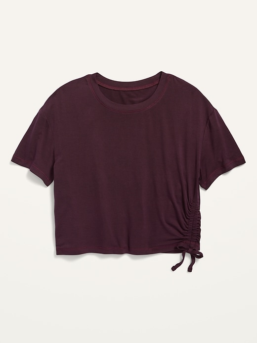 View large product image 1 of 1. Luxe Short-Sleeve Side-Tie Top for Girls