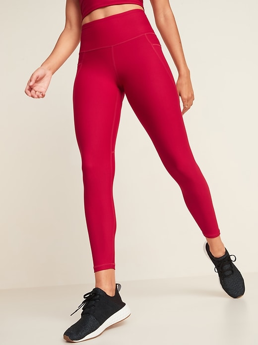 Image number 1 showing, High-Waisted PowerSoft 7/8-Length Side-Pocket Leggings For Women