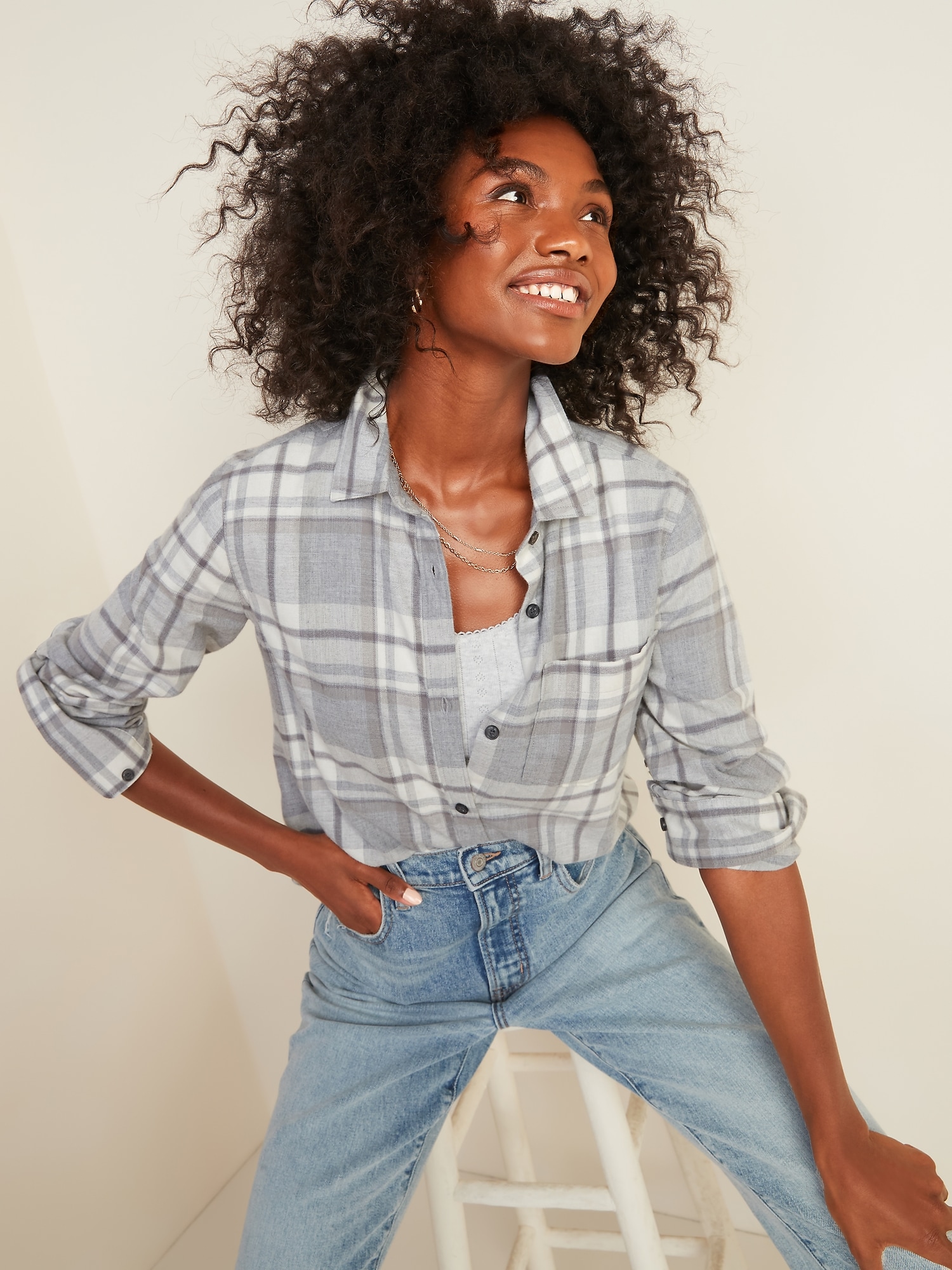 old navy flannel jeans