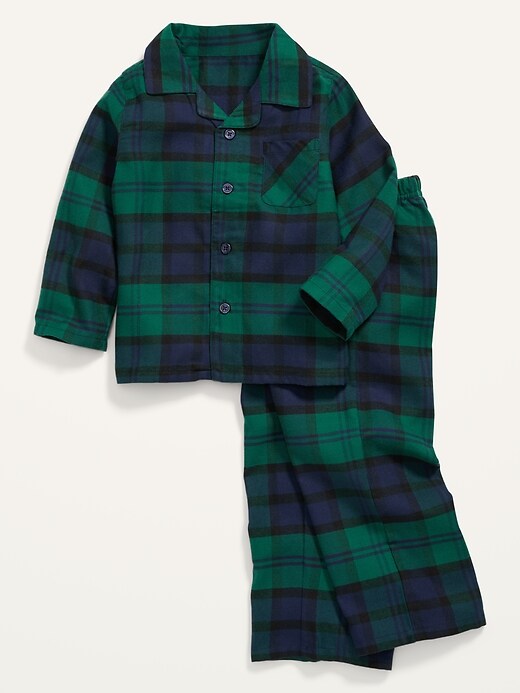 View large product image 2 of 3. Unisex Plaid Pajama Set for Toddler & Baby