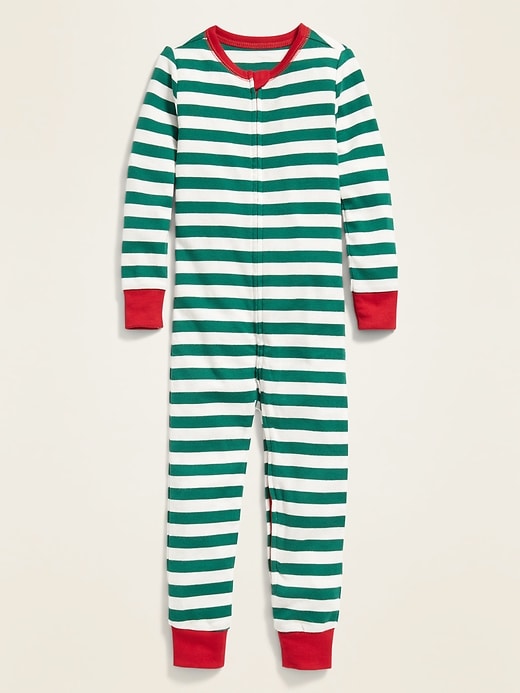 View large product image 2 of 3. Unisex Striped Pajama One-Piece for Toddler & Baby