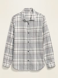 View large product image 3 of 3. Classic Plaid Flannel Chest-Pocket Shirt for Women