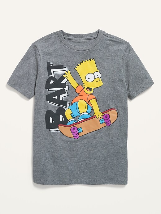 Voir une image plus grande du produit 1 de 2. T-shirt unisexe à imprimé Bart SimpsonMC pour enfant