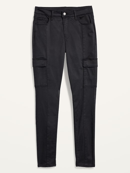 Image number 4 showing, High-Waisted Sateen Rockstar Super-Skinny Cargo Pants for Women