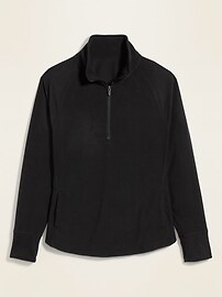 View large product image 3 of 3. Go-Warm Micro Performance Fleece Plus-Size 1/4-Zip Sweatshirt