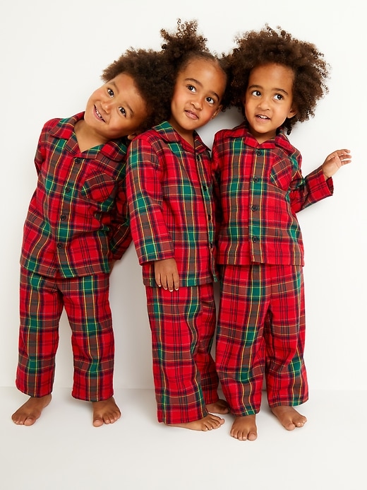 Voir une image plus grande du produit 1 de 4. Pyjama à carreaux unisexe pour tout-petit et bébé