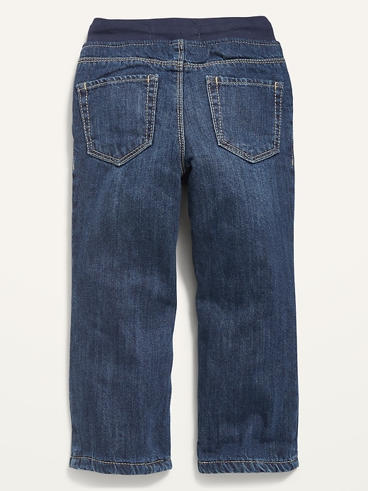 View large product image 2 of 2. Cozy-Lined Rib-Knit-Waist Jeans for Toddler Boys