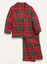 Voir une image plus grande du produit 3 de 4. Pyjama à carreaux unisexe pour tout-petit et bébé