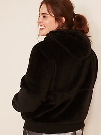 Cozy Faux-Fur Sherpa Plus-Size 1/2-Zip Hoodie