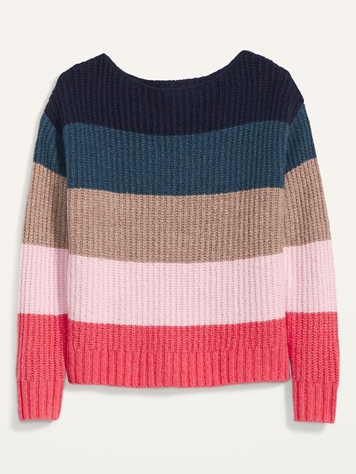 Image number 4 showing, Slouchy Cozy Striped Boat-Neck Sweater for Women