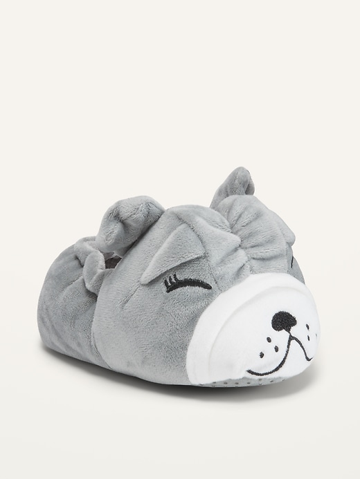 View large product image 1 of 4. Unisex French Bulldog Fleece Slippers for Toddler
