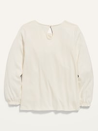 View large product image 3 of 3. Lace-Trim Long-Sleeve Jersey Top for Girls