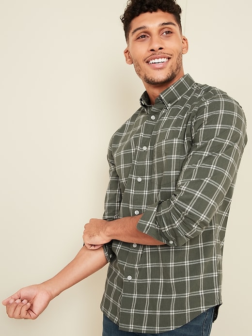 View large product image 1 of 3. Slim-Fit Built-In Flex Plaid Everyday Shirt