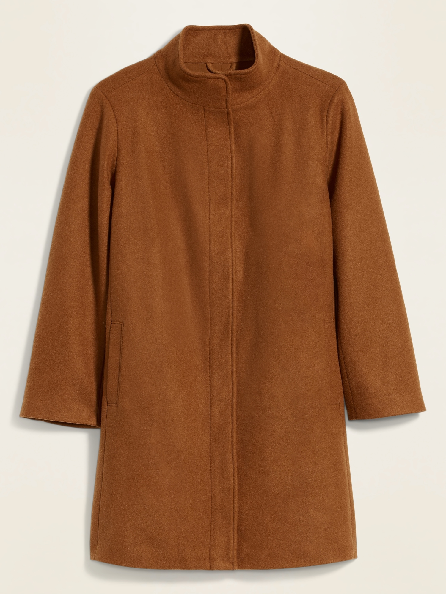 plus size funnel neck coat