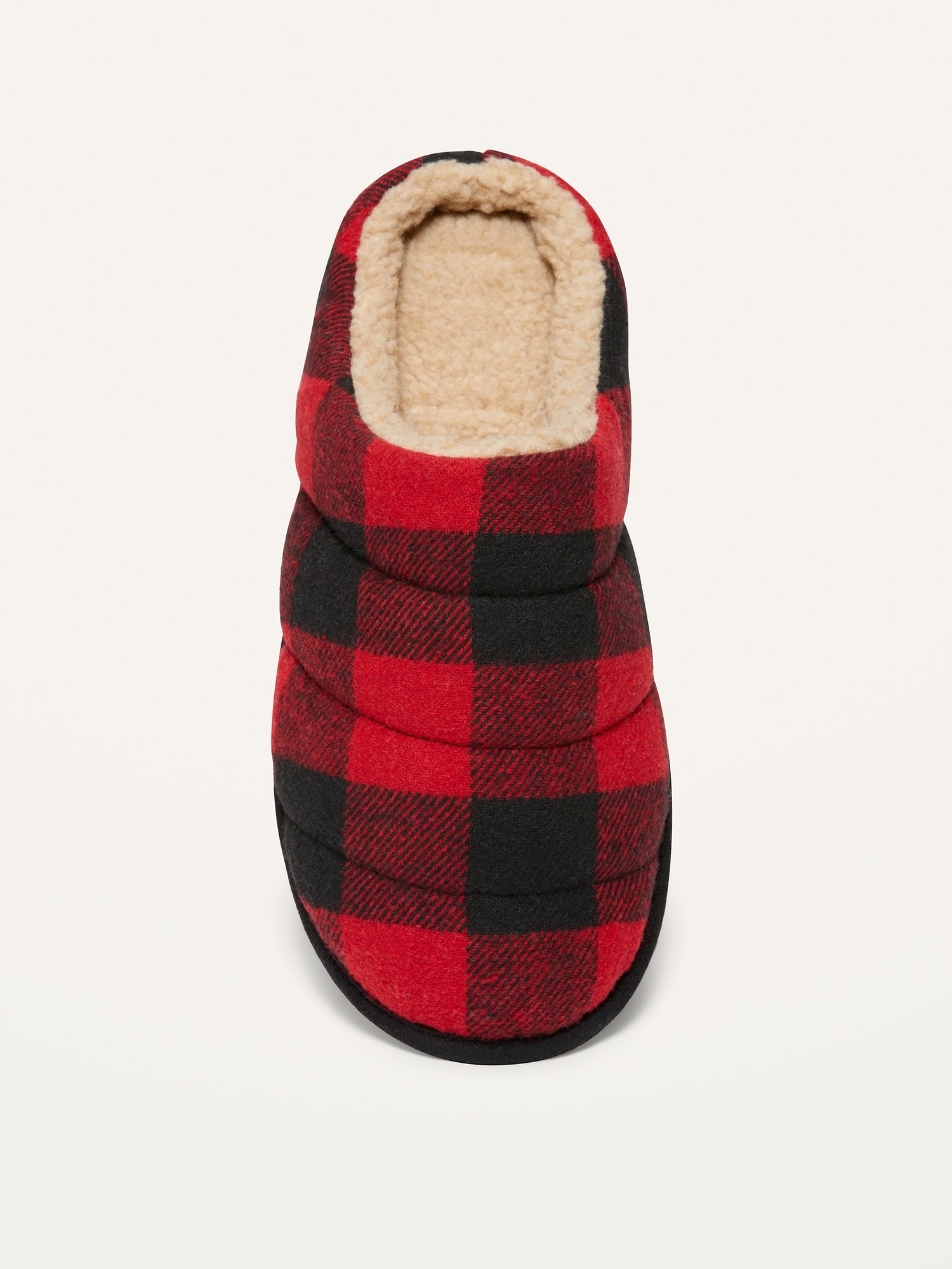 mens red tartan slippers