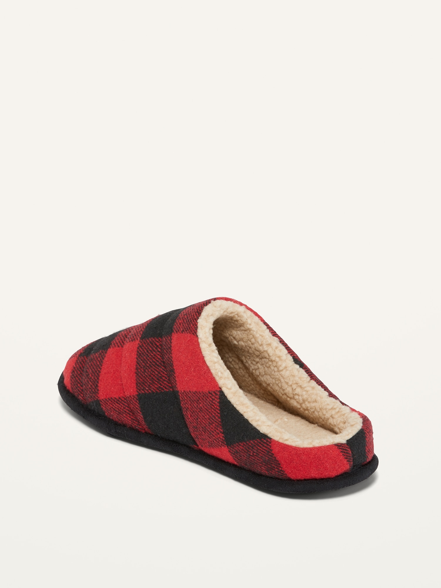 mens red tartan slippers