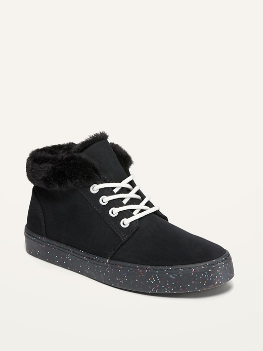 View large product image 1 of 3. Glitter-Sole Canvas Mid-Top Sneakers for Girls