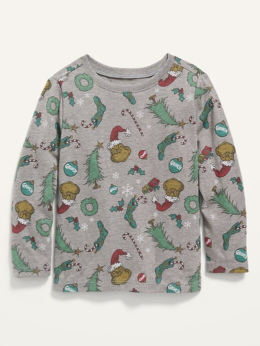 View large product image 1 of 2. Unisex Long-Sleeve The Grinch&#153 Holiday-Print Tee for Toddler