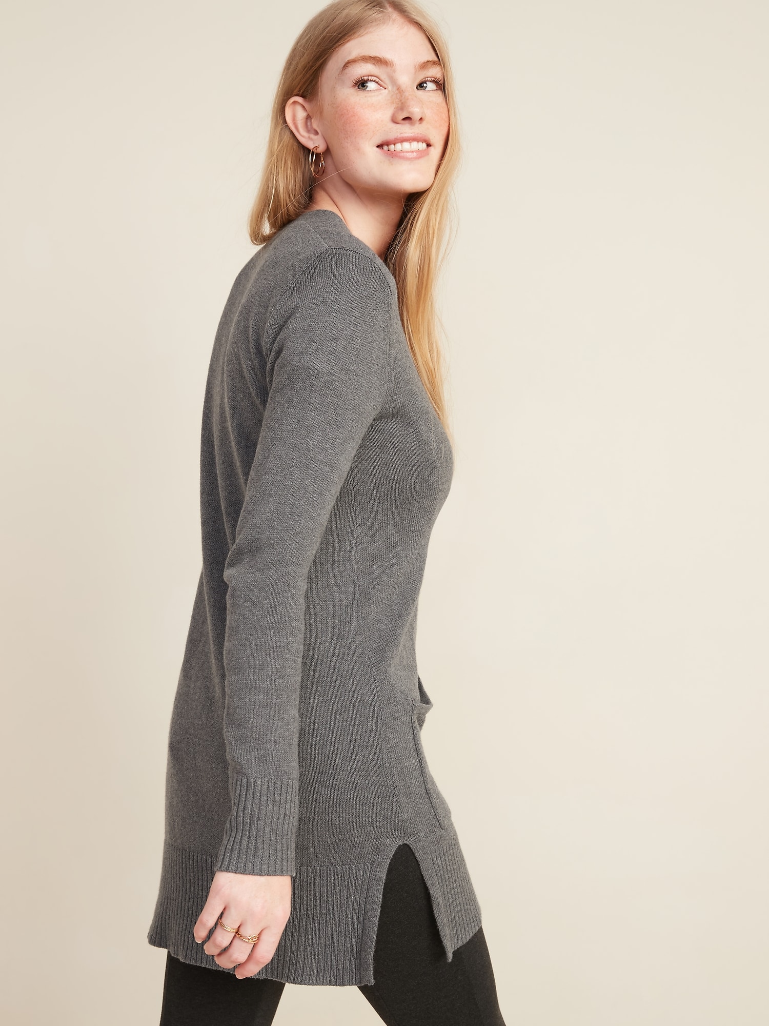 navy long sweater