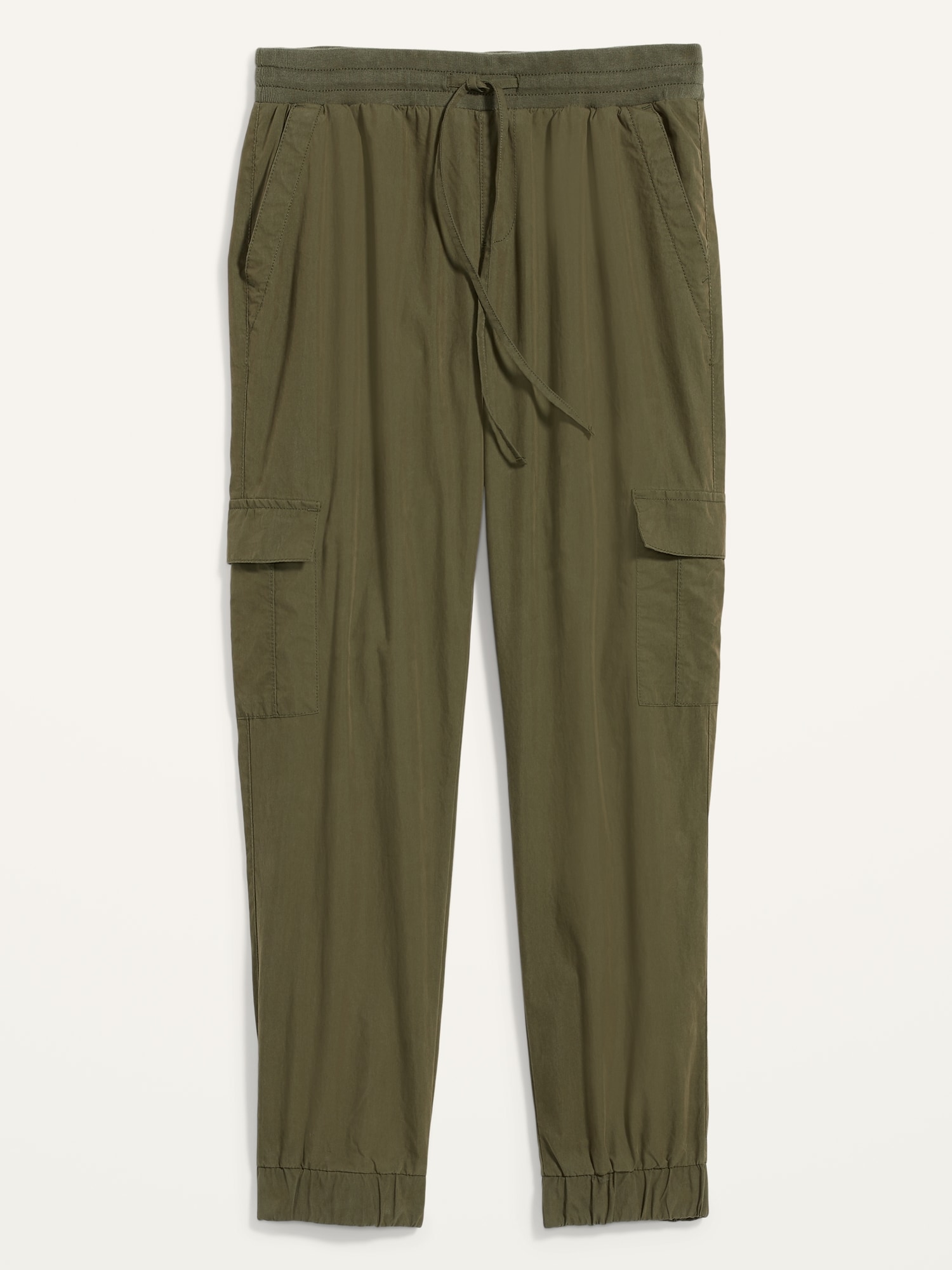 Old Navy Mid-Rise Rib-Knit Waist Soft-Woven Cargo Jogger Pants