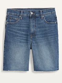 View large product image 3 of 3. Extra High-Waisted Sky-Hi Cut-Off Jean Shorts for Women -- 7-inch inseam